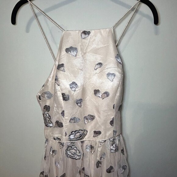 Gianni Bini Rose Embroidered Halter Gown - Picture 3 of 10